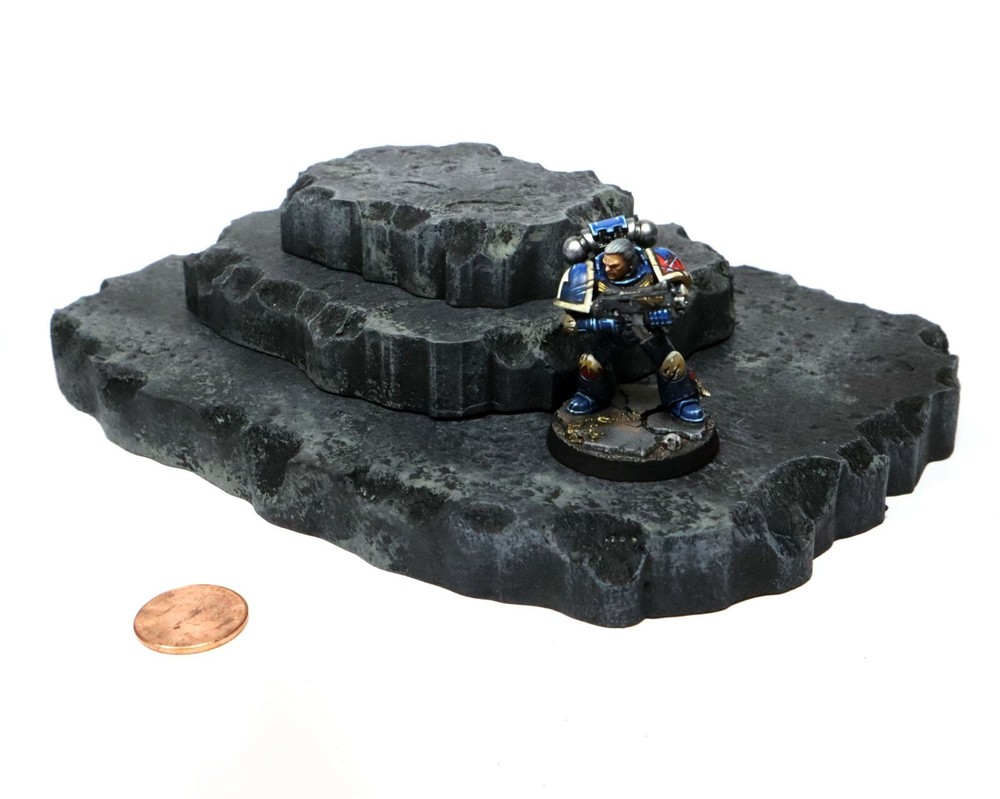 Handmade Basalt Black Stacking Hills -Premium Modular Terrain for Tabletop Games