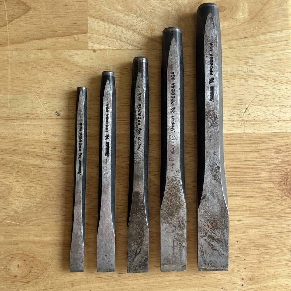 Snap On Flat Chisel Set Complete 5pc No Pouch PPC50AK USA