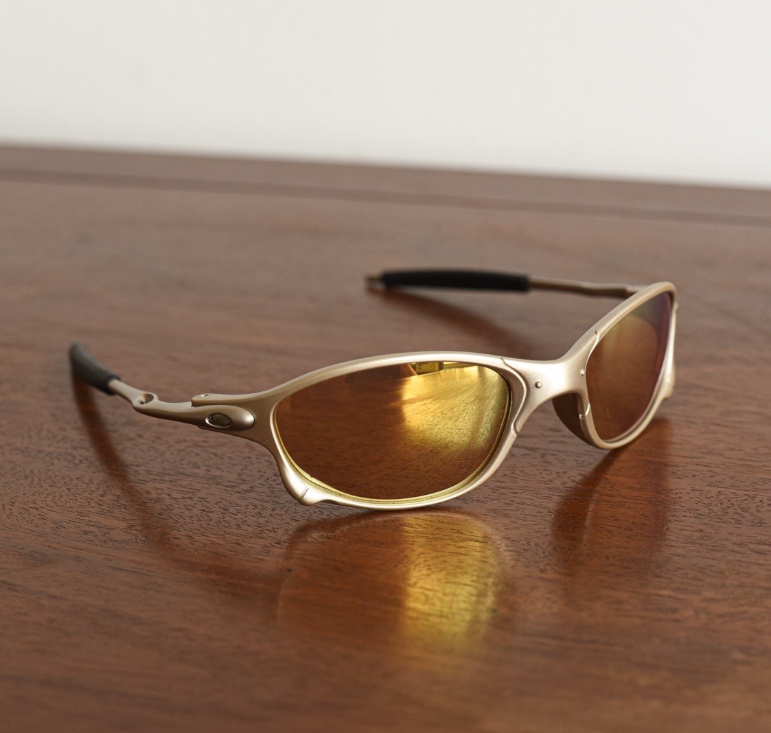 Retro Oakley-Like Juliet X-Metal Y2K Sports Sunglasses. Gold Lens. No Case