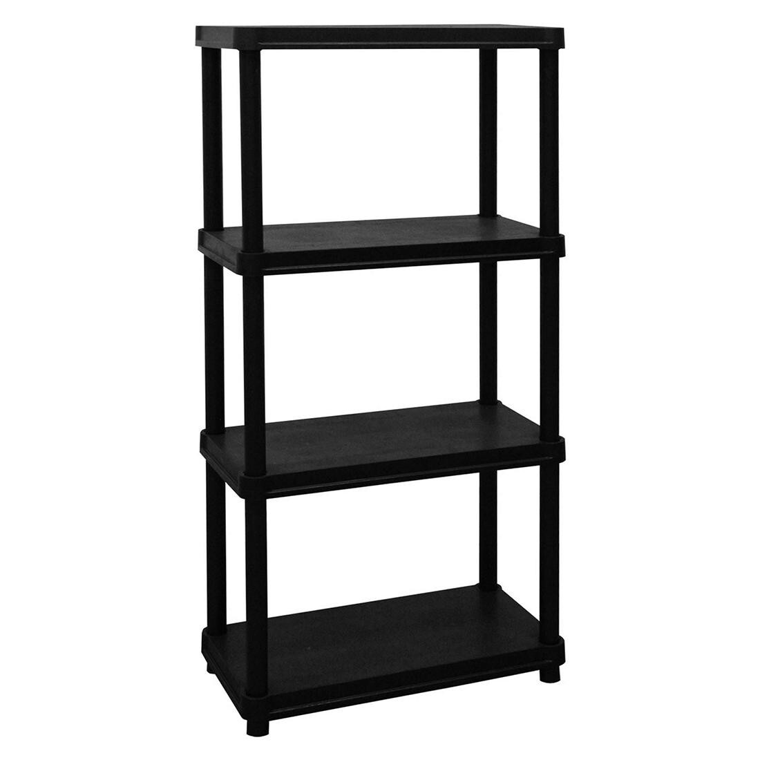 4 Tier Resin Garage Shelving Unit Sturdy Storage Shelf Rack 250lbs Capacity NEW