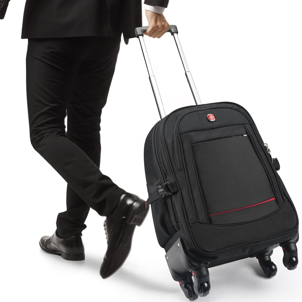 Rolling Backpack with 4 Extra Wheels - Water-Resistant, Airline Approved Underse