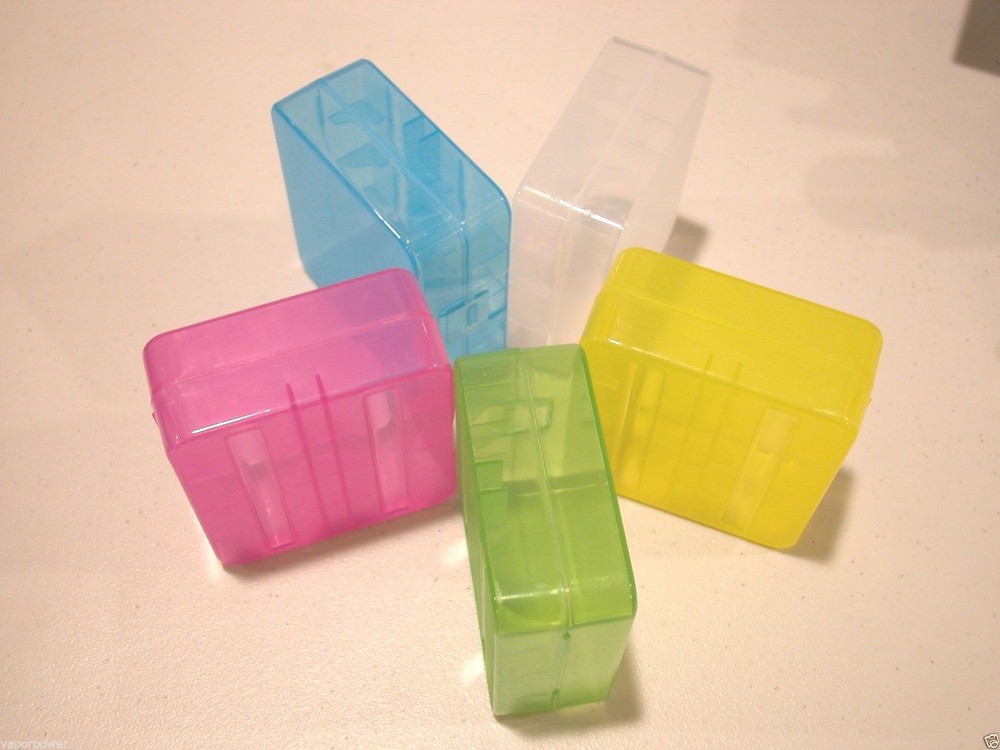 5 pc ASST'D Hard Plastic Case Holder Storage Box For 2 x 26650 Battery