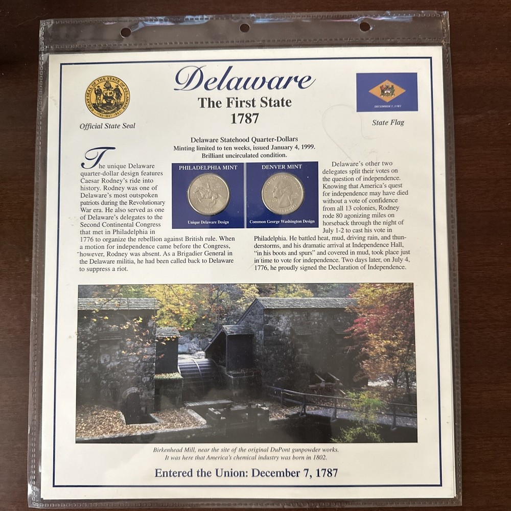 Delaware Quarter and Stamp State Page MINT!!!!