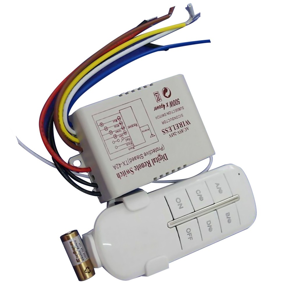 4 Way Light Lamp Digital Wireless Remote Controller Switch ON/OFF 110-240V New