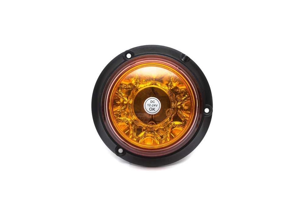 Low Profile Three Bolt Mount R65 Rotating Flashing Amber LED Strobe Beacon
