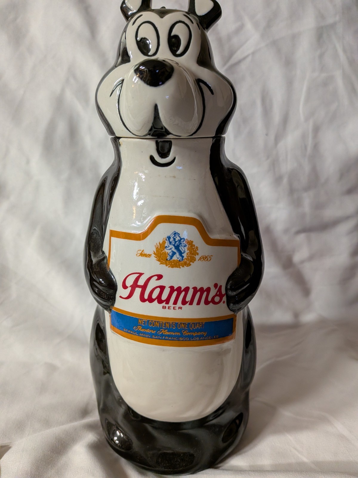 Vintage Hamm's Beer Bear Decanter - 1972 11" Growler Bottle