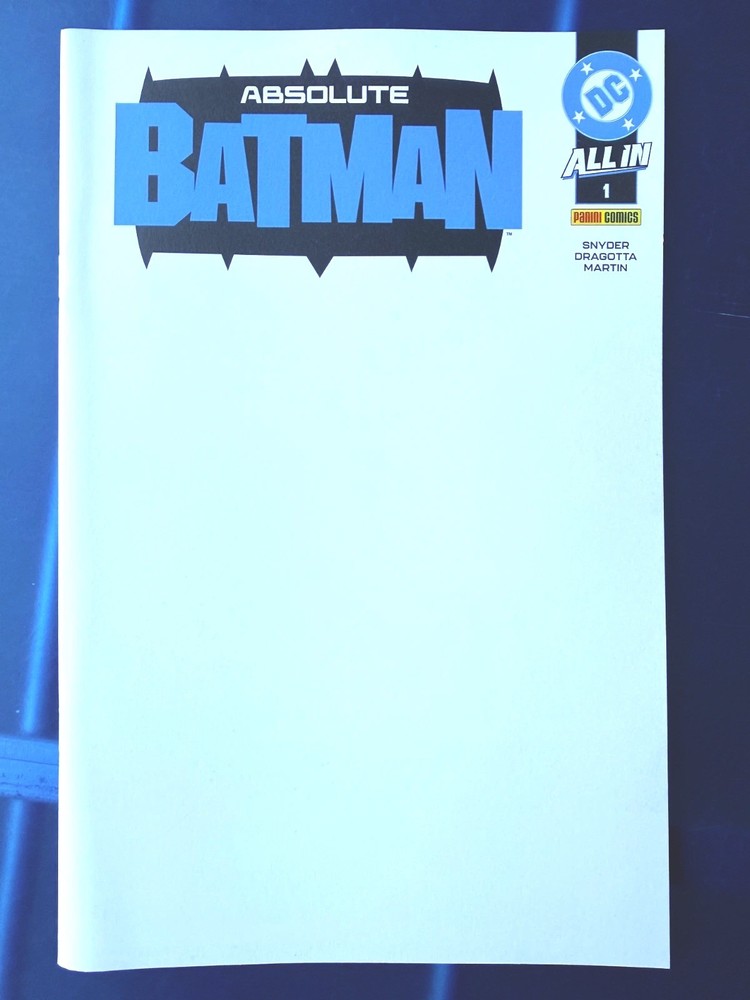 ABSOLUTE BATMAN #1 Variant Blank Cover, Panini Comics, GREAT*
