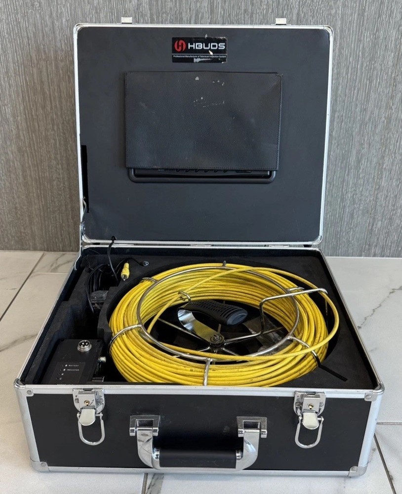 HBUDS Self Leveling Sewer Pipe Camera Inspection System with 9 Inch Screen