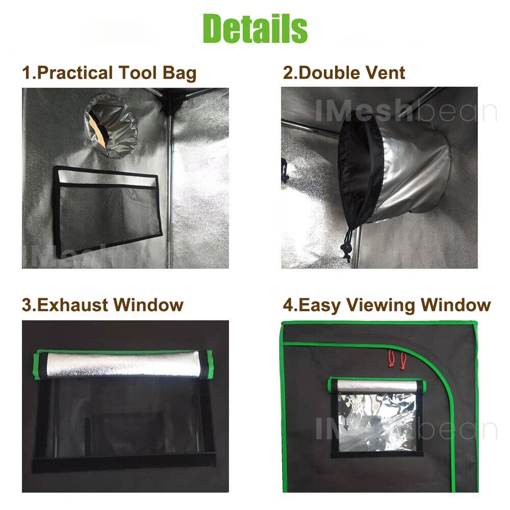 48"x48"x80" Complete Grow Tent Kit w/LED Full Spectrum Grow Light+Air Filter Kit