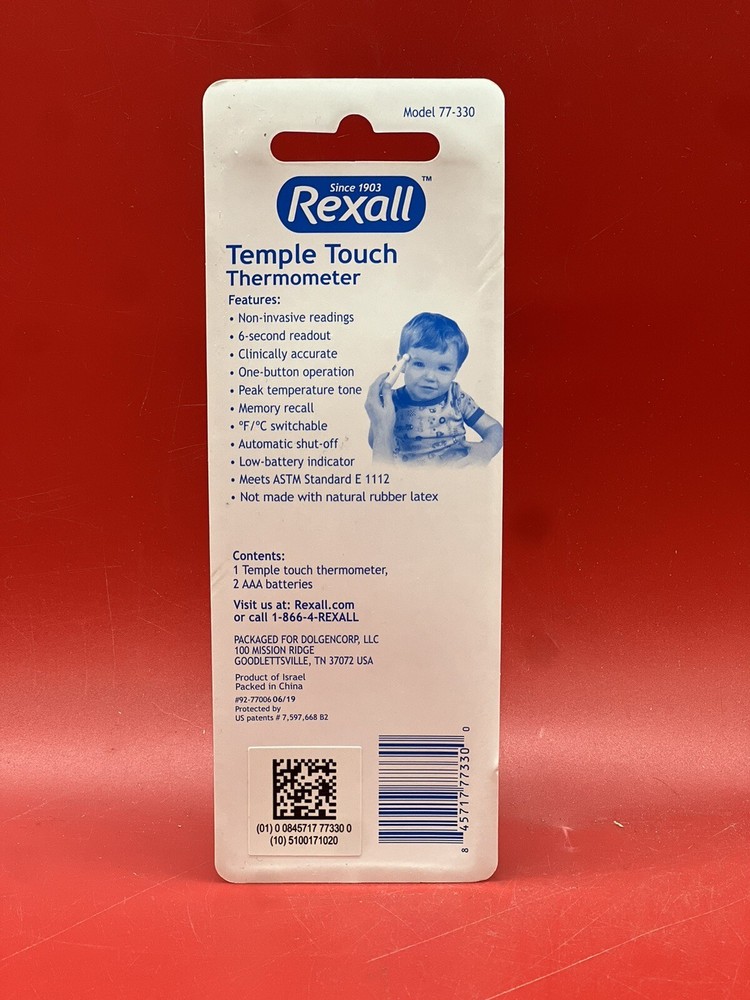 REXALL TEMPLE TOUCH THERMOMETER New/Sealed