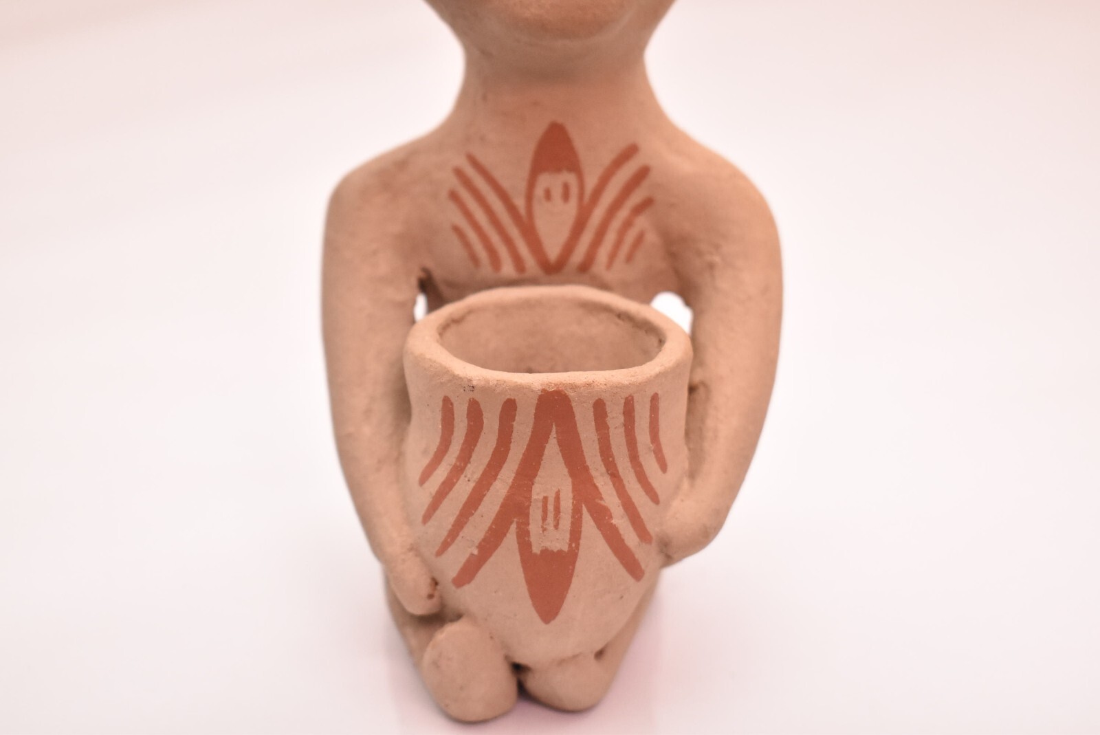 Vintage Tesuque Pueblo Native American New Mexico Pottery Rain God Figurine