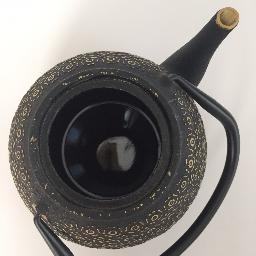 Black Gold Geometric Pattern Metal Ceramic Teapot Tea Steep Filter Basket Insert