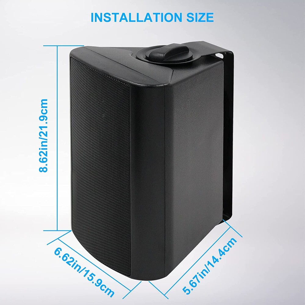 Herdio 4" Passive Wired Waterproof Outdoor Patio Deck Speakers (TOTAL 200W)
