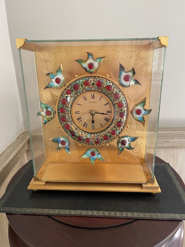 HOUR LAVIGNE - Enameled Mantle Clock - Needs Work