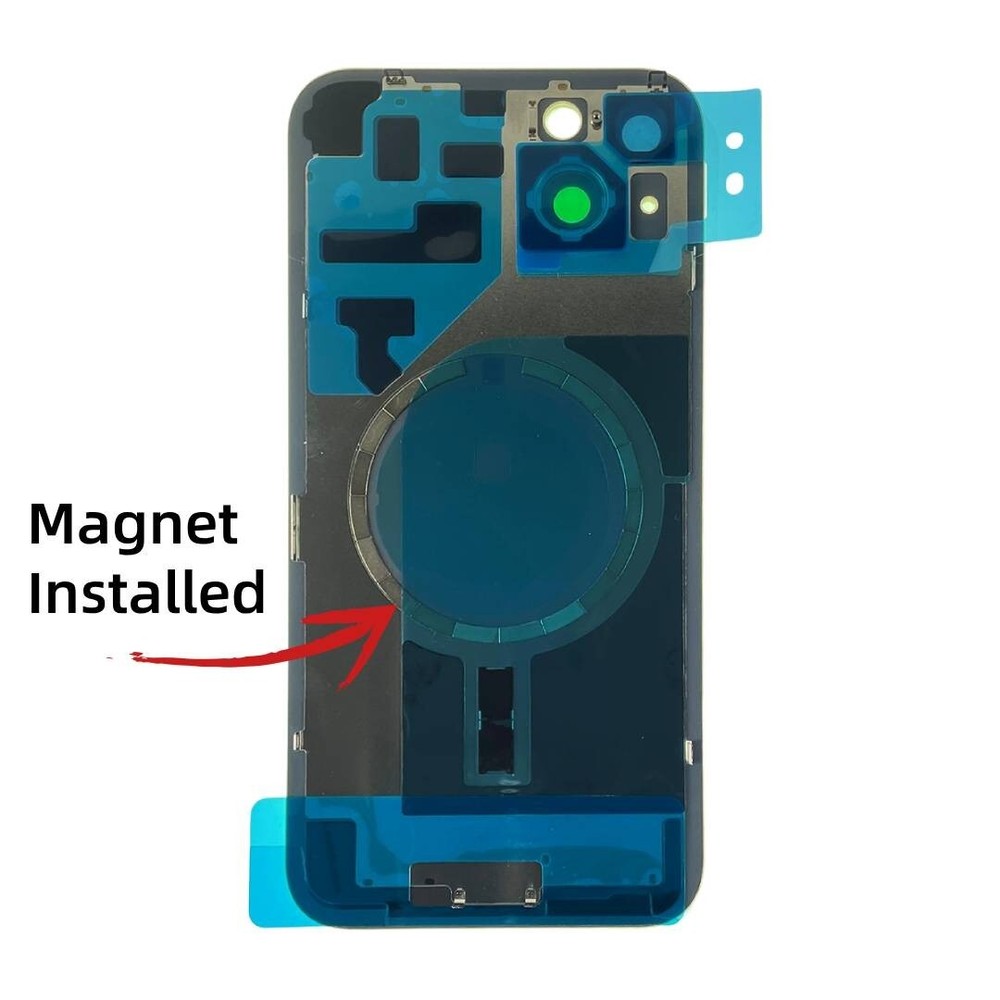 Back Glass Replacement With Lens Magnet Bracket For iPhone 14 15 Plus Pro Max