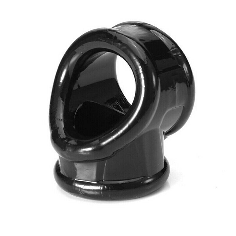 Ball Stretcher Enhancer-Squeeze Scrotum Testicle Silicone Ring Delay Ejaculation