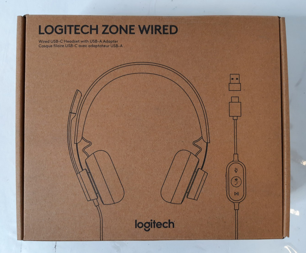 Logitech Zone Wired USB-C On-Ear Noise Cancelling Headset (No USB-A Adapter)