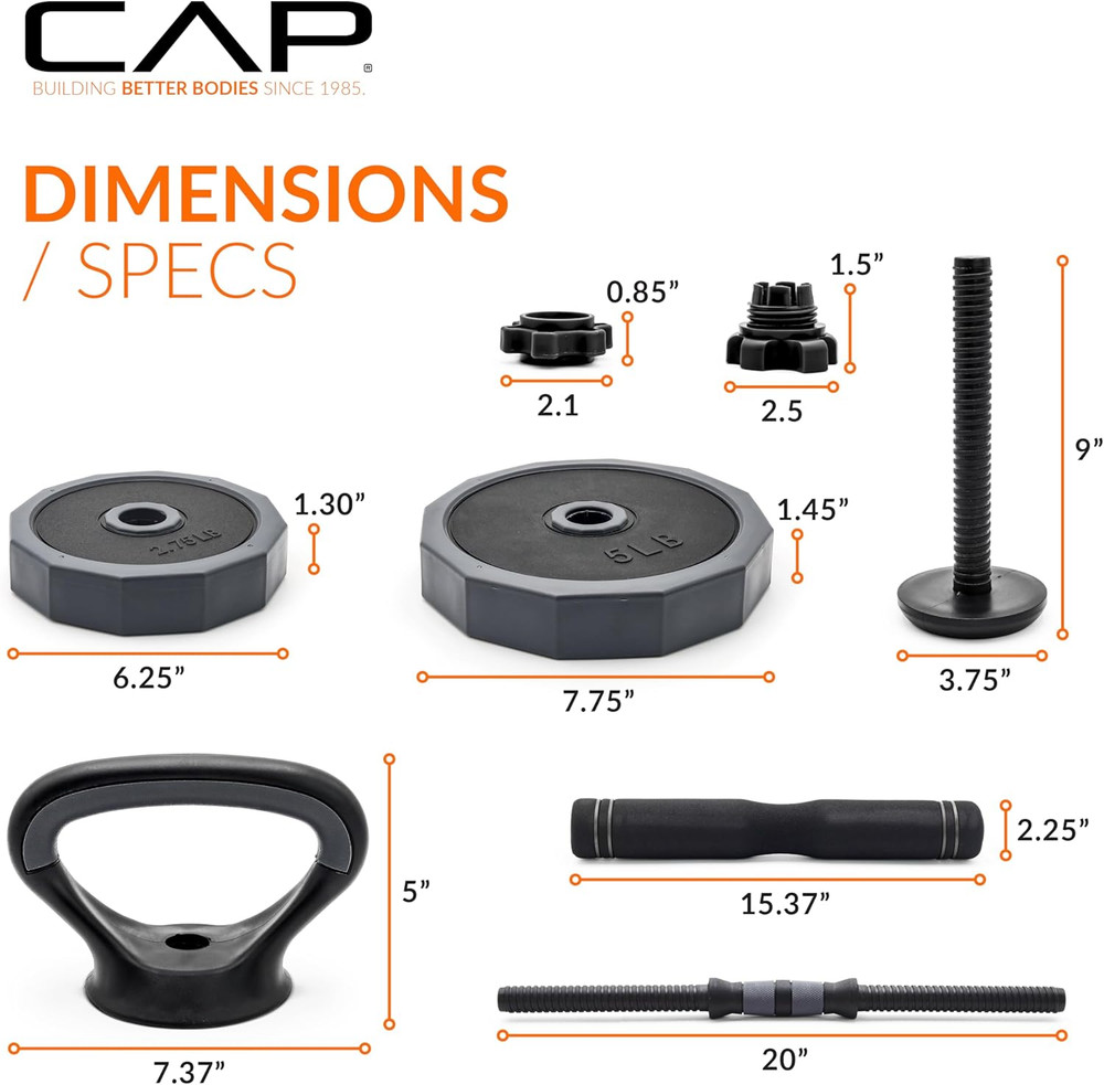 Multi-Use Adjustable Weight Set - Versatile Dumbbell, Barbell & Kettlebell for F