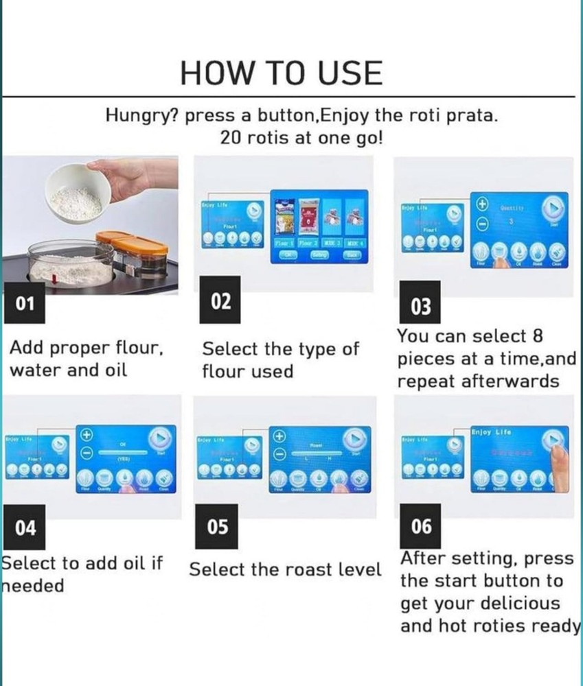 Automatic Electric Magic Roti Maker Tortilla Indian Bread Robotic Machine New