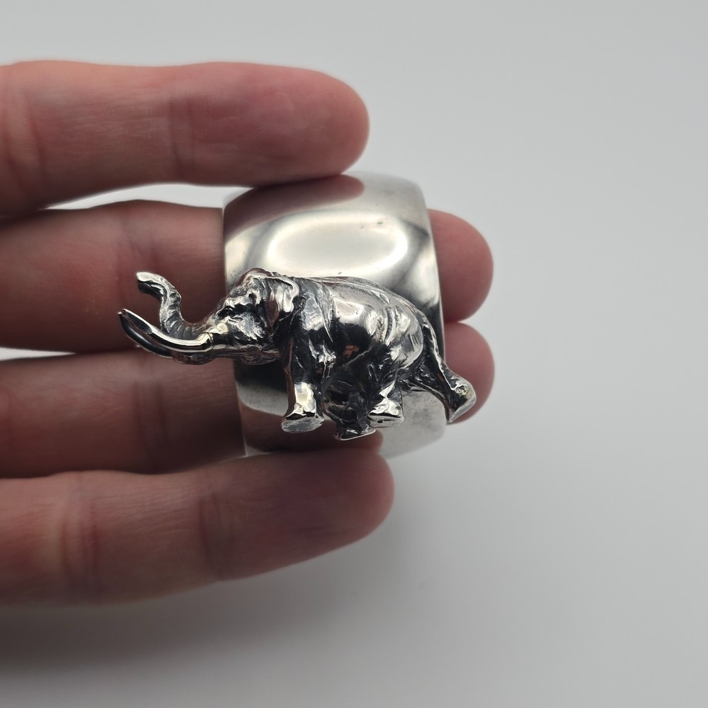 Vintage Gorham 3D Elephant Sterling Silver Napkin Ring