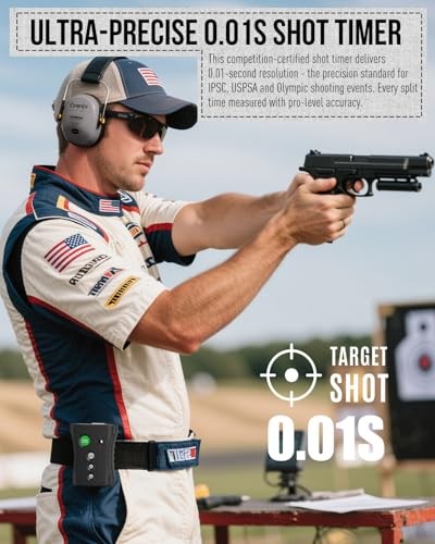 Professional Shot Timer for Shooting Competition, 0.01s Precision Green