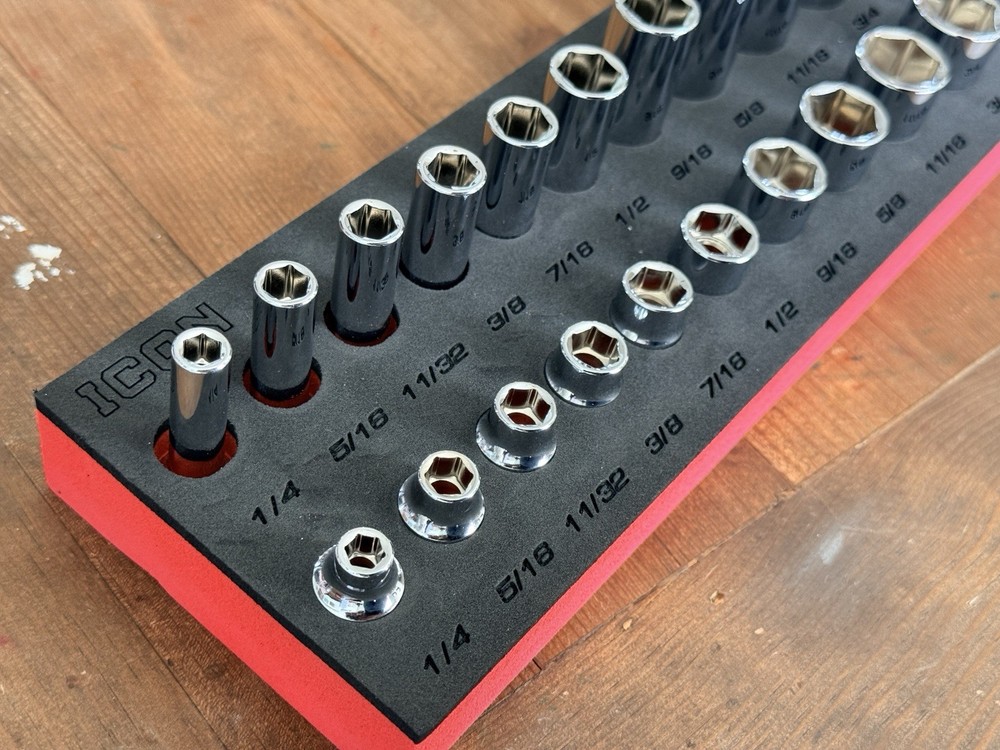 ICON Professional 3/8” Drive 6Pt SAE Shallow/Deep Socket Chrome-Choose Size SAE