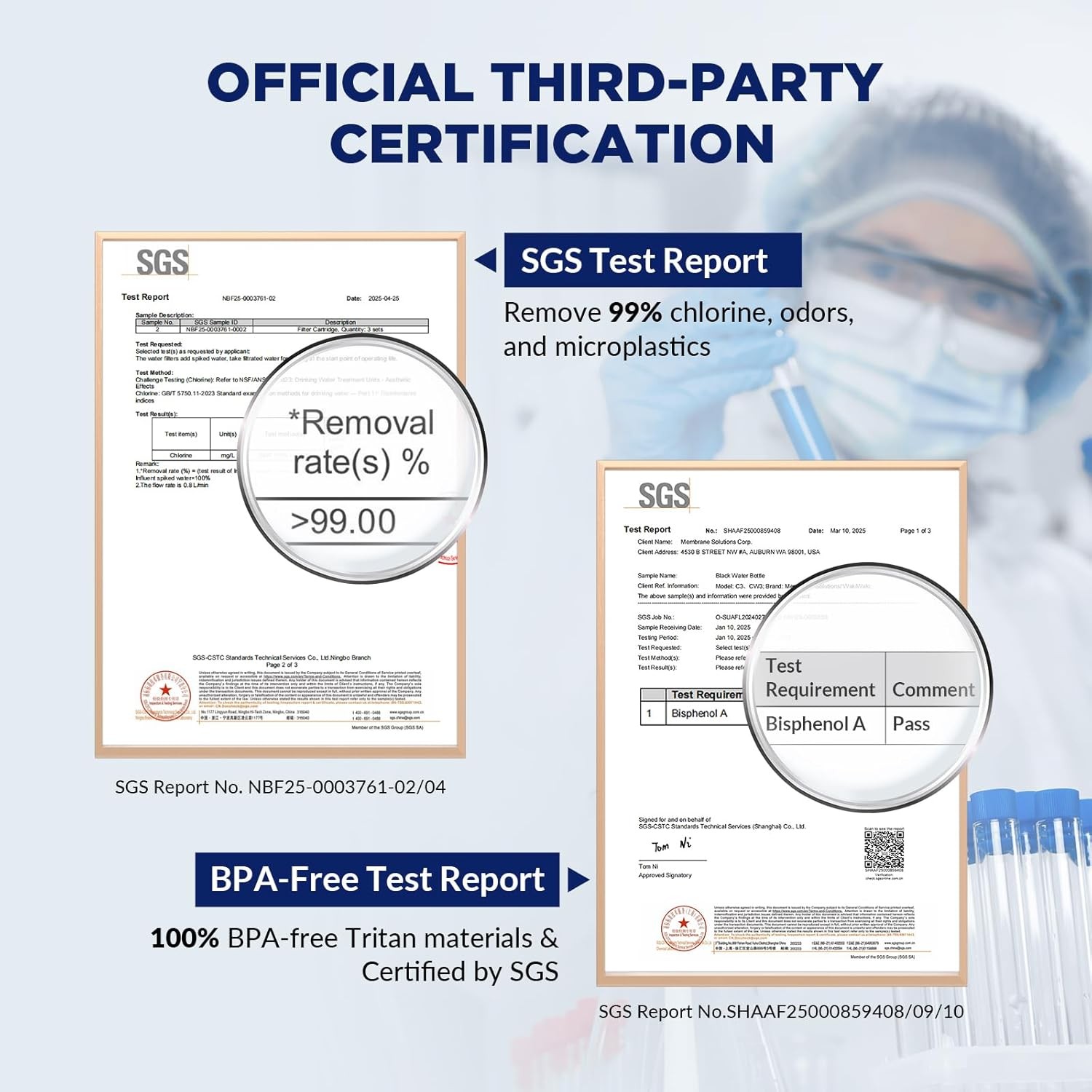 Filtered Water Bottle, 32oz Stainless Steel Water Bottle, with Filter Cartridge