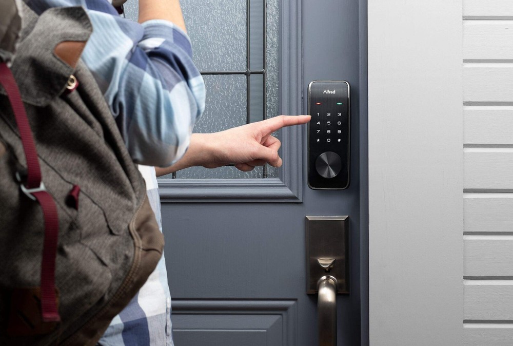 Alfred DB2-B Electronic Smart Touch-Screen Keypad Deadbolt Door Lock, Black