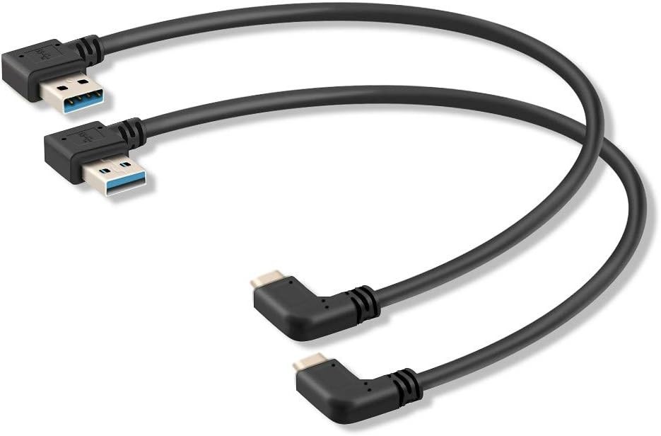 USB C 90 Degree Right Angle Cable Extension 3.0 Type c Left & Black