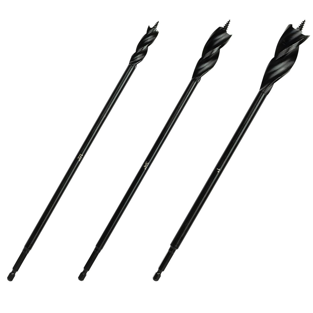 Versatile 3-Piece 12" Auger Bits for Wood - Precision Engineering & Design