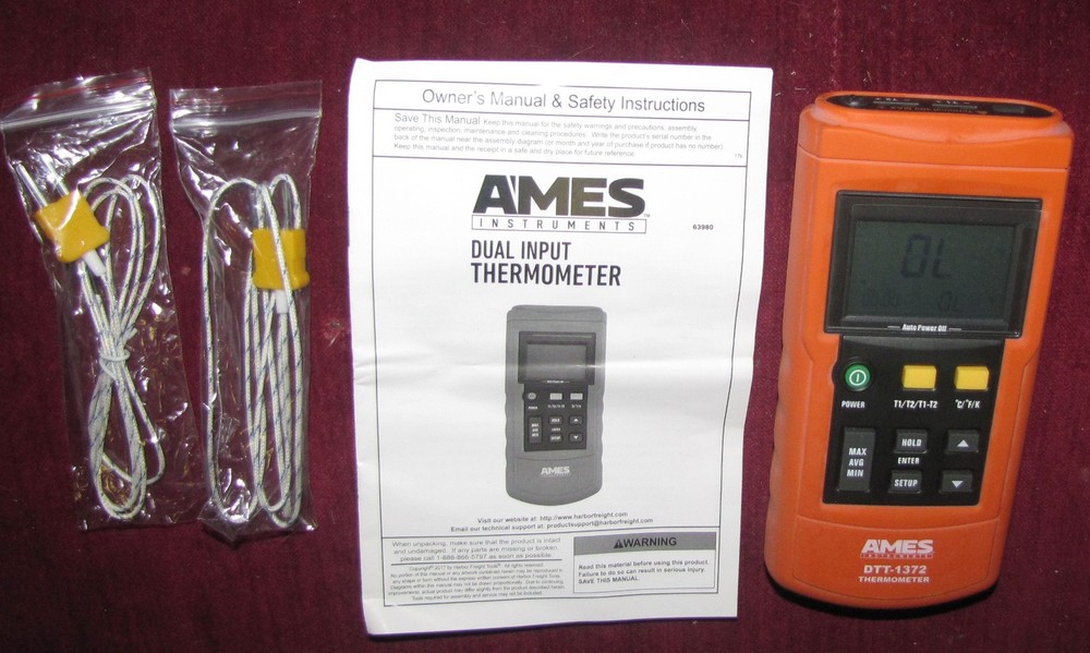 Ames DTT-1372 Dual Input Contact Thermometer Unused!