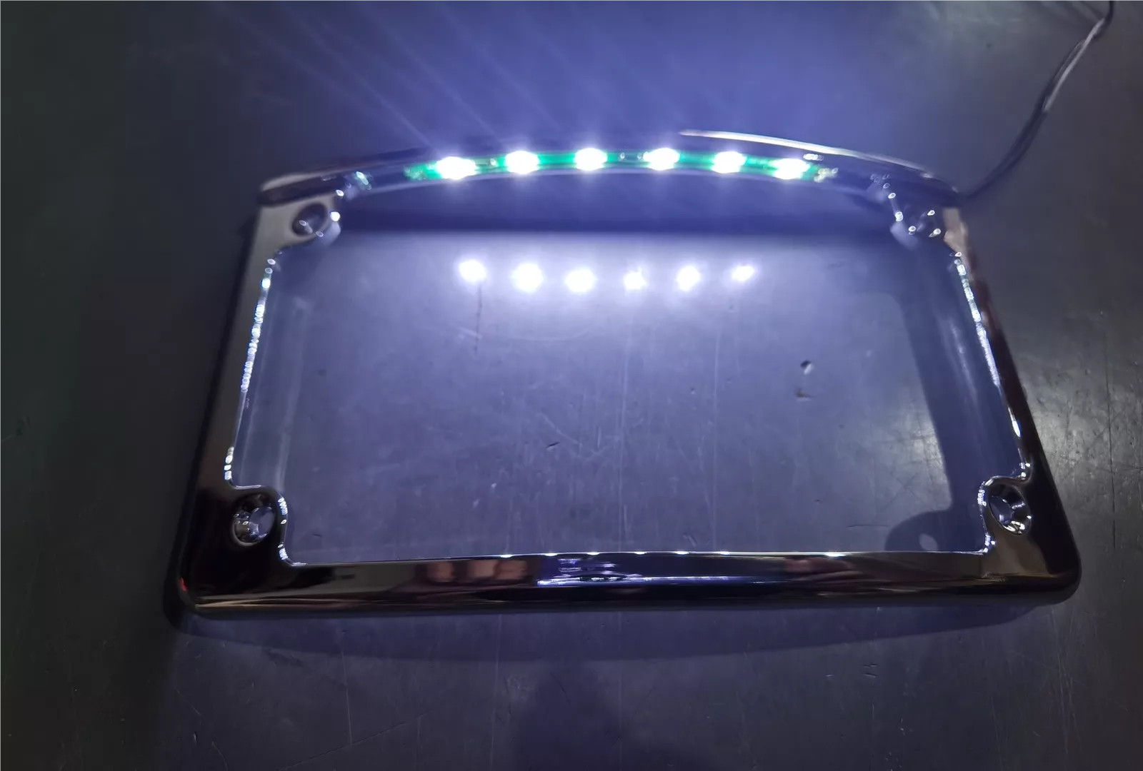 Curved License Plate Frame with LED Light For Harley Electra Road Street Glide