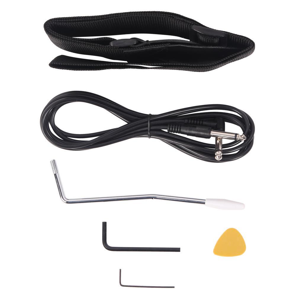 Solid Body Full-Size 39 Inch Electric Guitar Beginner Starter Bag Cable White