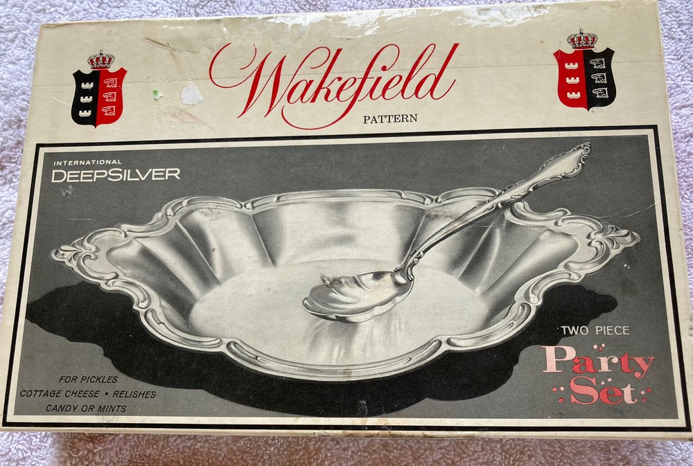 Vintage International Deep Silver2 Piece Set Some Solid Silver Inlaid Origin Box