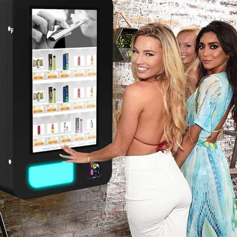 High capacity wall mounted vending machine with 32" touch screen