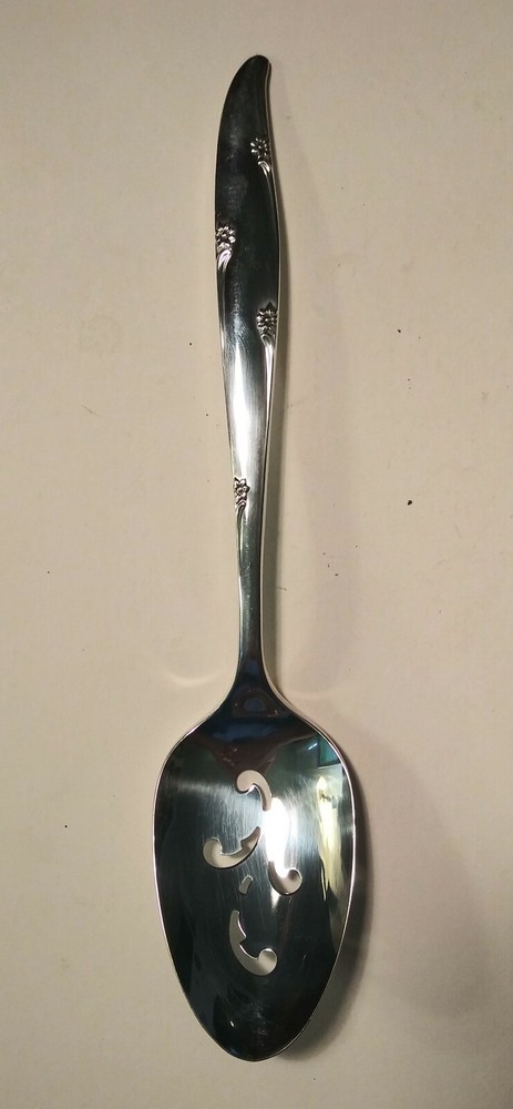 Oneida Community Silver Flower Serving Spoon circa 1960