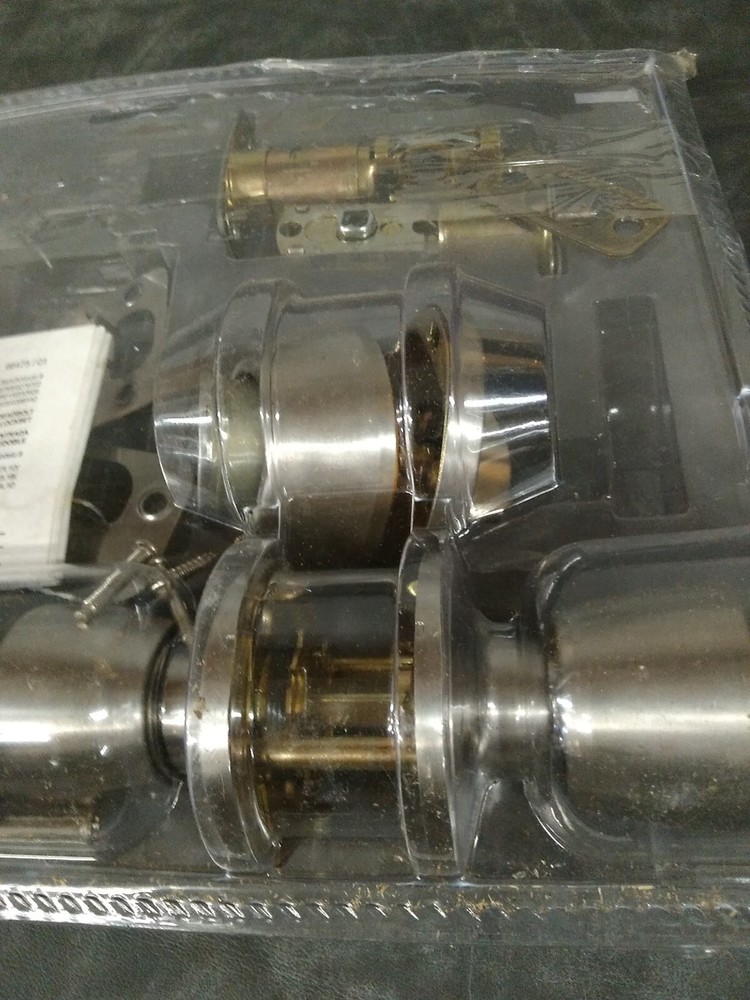 Gate House Handle Deadbolt Set 2 Pair Nickel Keyed