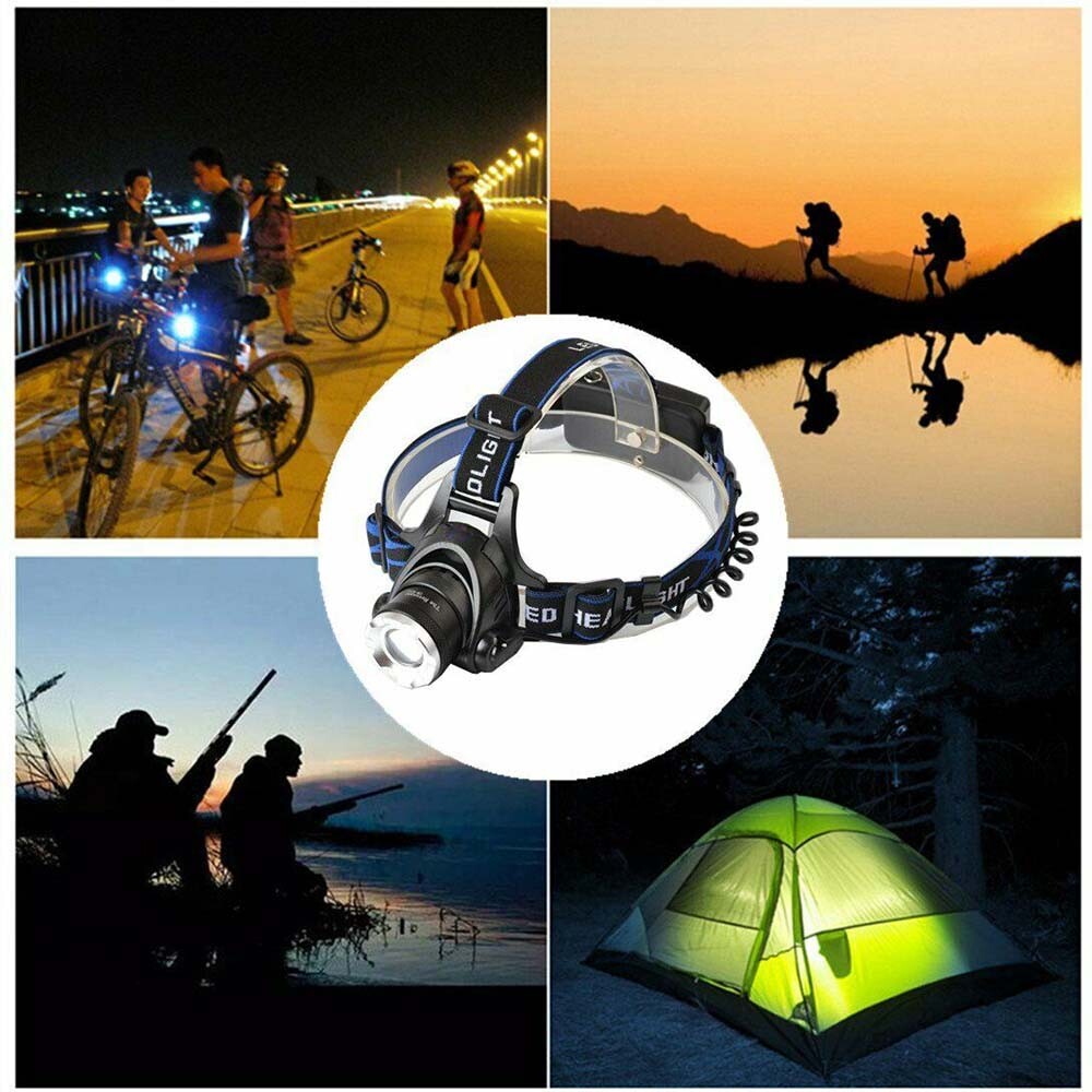 990000LM Super Bright LED Headlamp Rechargeable Headlight Flashlight Head Torch