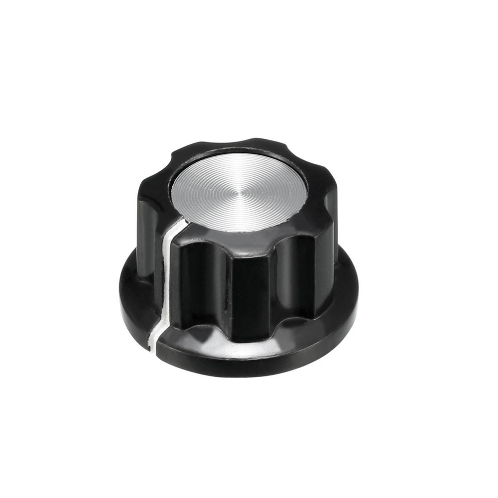 5Pcs 19.5x11mm Silver Tone Top Potentiometer Volume Control Rotary Knobs