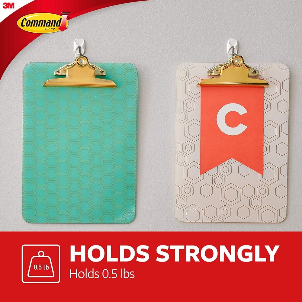 Command Small Wire Toggle Hooks, Damage Free Hanging Wall Hooks with White