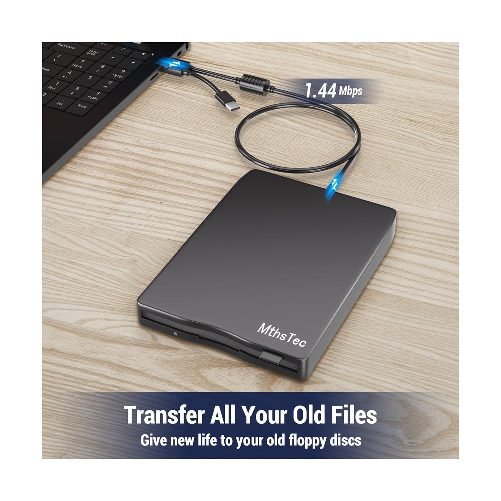 USB Floppy Drive, External 3.5" USB & Type-C External Floppy Disk Drive Porta...
