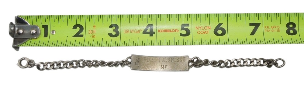 Original WWII Named US ID Bracelet Ketch 22.8 grams Sterling Silver CA11