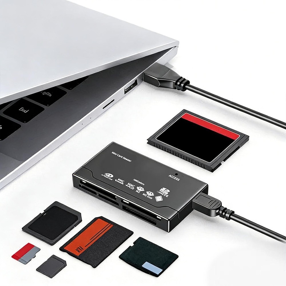 USB Card Reader 6-in-1 Slim Adapter Memory Card Adapter for Laptop