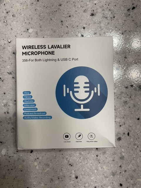 Mini Wireless Lavalier Microphone for iPhone, 2 Pack Mini LED Display Lavalier M