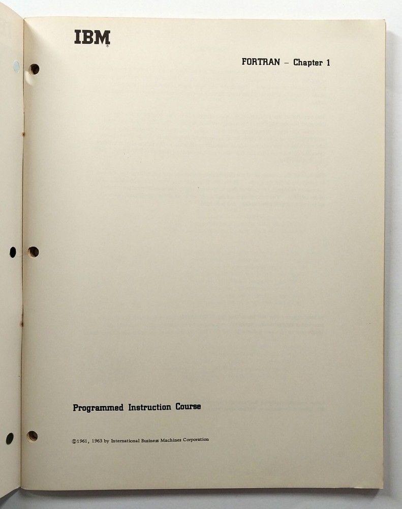 Lot 6 IBM Fortran Programmed Instruction Course Manuals 1963 Vintage Computing