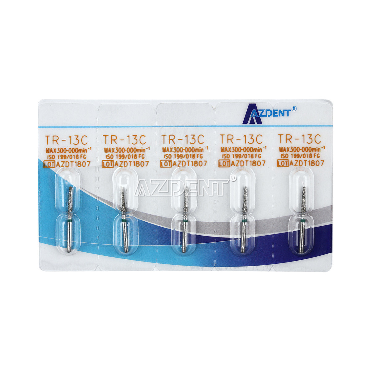 AZDENT Dental FG Diamond Burs for High Speed Handpiece Friction Grip 5pcs/pack