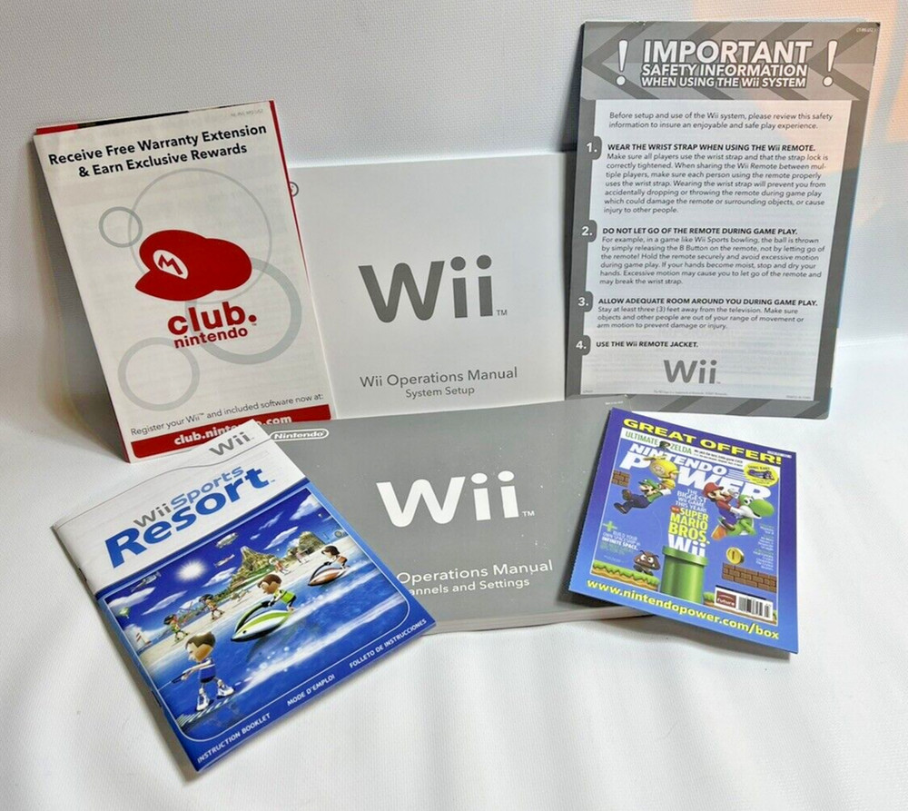 Nintendo Wii Operations Manuals, System Setup, Channels & Settings (See Photos)
