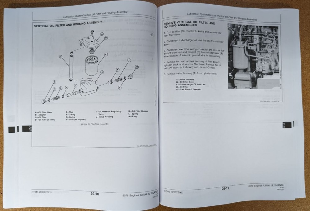 John Deere 6076 Series Engine Component Technical Service Manual - CTM6