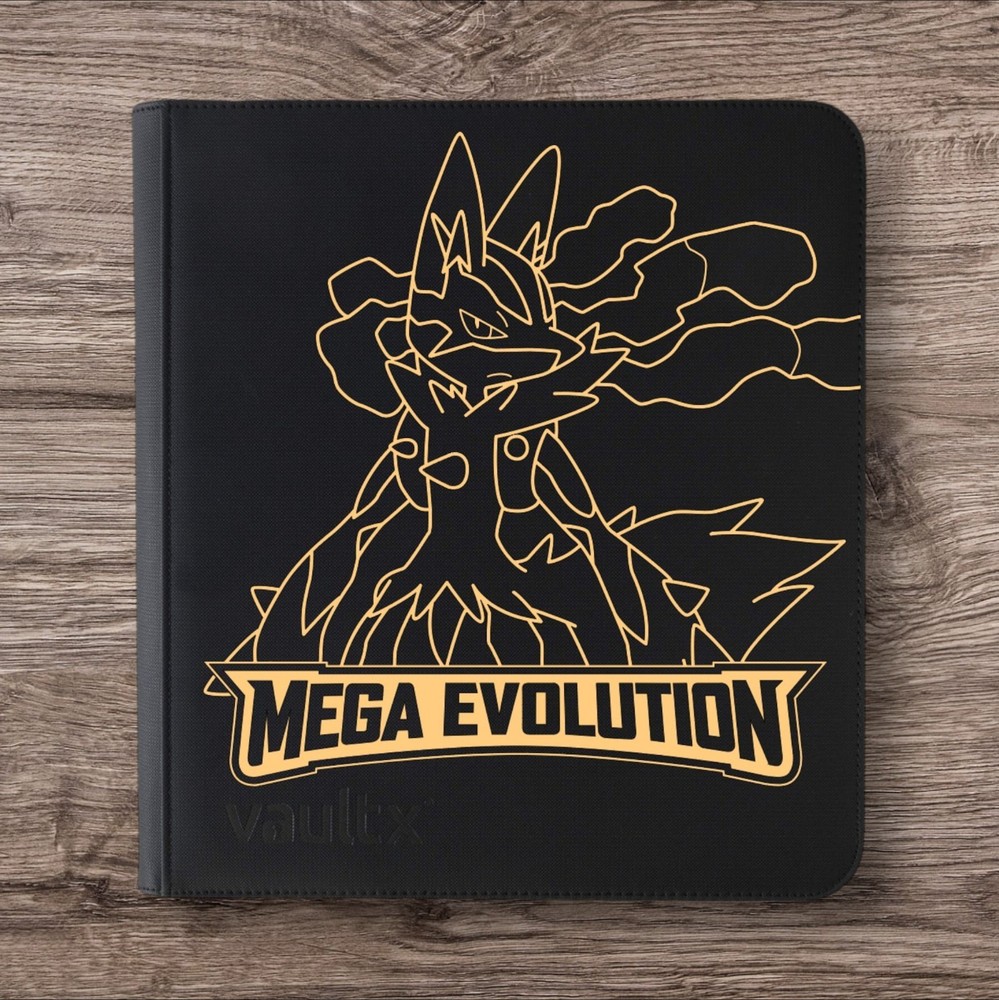 Vault X - 12  Pocket eXo-Tec Zip Binder Folder - Black Pokemon Mega Evolution