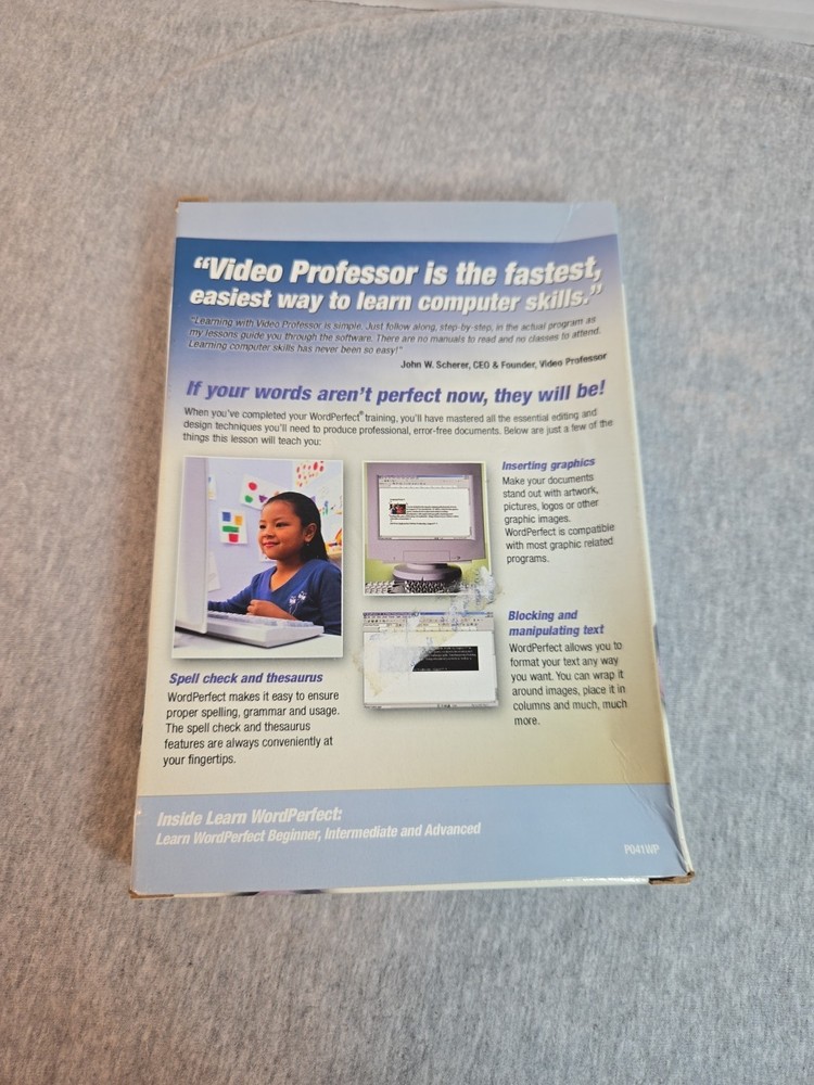 Video Professor Learn WordPerfect PC Software